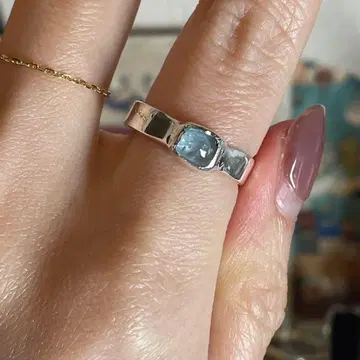 핸드메이드 실버925 실버 반지 아쿠아 마린