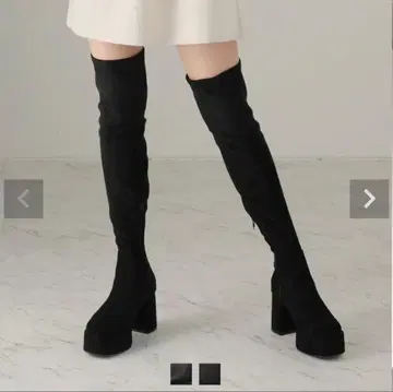 비비안 니하이 부츠 블랙 스웨이드