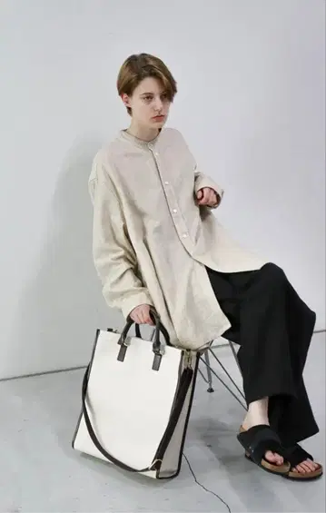 CTHY 빈티지 리넨 오버사이즈 셔츠 베이지