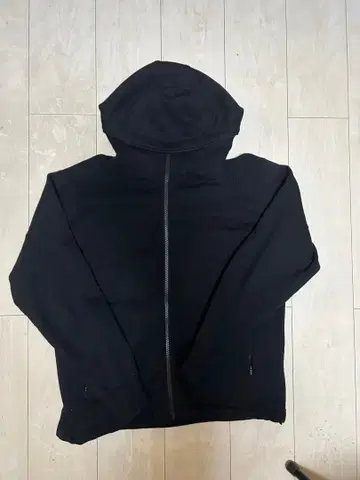 Beams 블랙 풀 집업 후드 부착 후드티