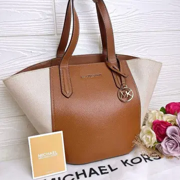 컨디션 최상 MICHAEL KORS 마이클코어스 토트백 캔버스 가죽