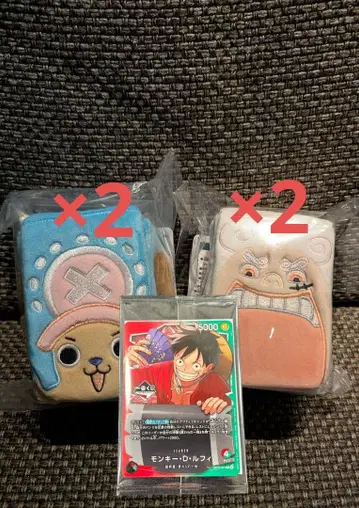 원피스 제일복권 E상 봉제인형 멀티 카드 케이스 (초파/루피)