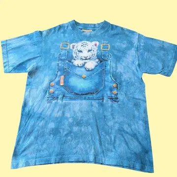 더 마운틴 미국제 화이트 타이거 타이 다이 T셔츠 귀여운 구제 의류