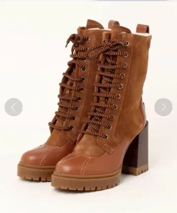 FURLA 훌라 라임 부츠 브라운 통굽