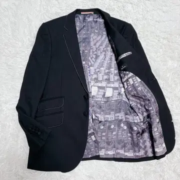 [ 컨디션 최상 ] 폴스미스 테일러드 자켓 믹서기 패턴 울 블랙