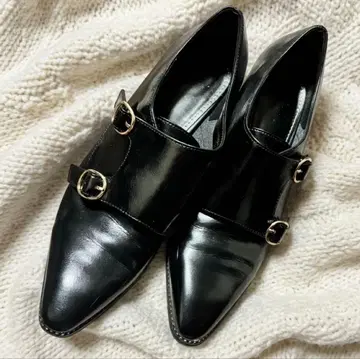 더블 버클 슈즈 로퍼 블랙