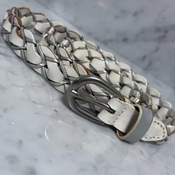 빈티지 천연 가죽 메쉬 벨트 화이트 실버 화이트 가죽 웨빙 벨트 슬림
