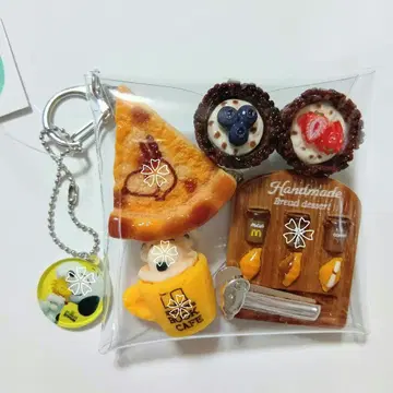 가챠 파우치 스누씨 디저트 키링 투명 파우치 데코 부품