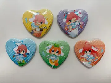 5등분의 신부 시나모롤 콜라보 트레이딩 하트형 캔 배지 5종류 컴프 세트