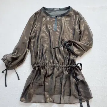 플라스테 시어 샤이니 블라우스 튜닉 모드 허리 마크 2