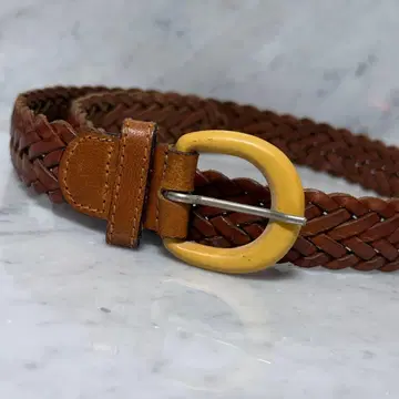 vintage DONNAerre 천연 가죽 뜨개질 가죽 벨트 메쉬 벨트