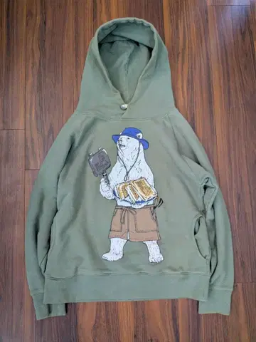 go slow caravan 핫샌드 곰 후드티 캠핑