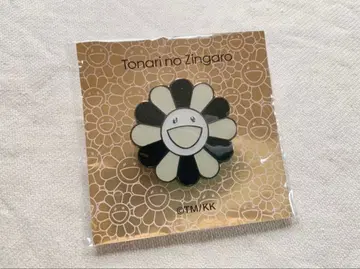 새상품 무라카미 다카시 꽃 블랙 화이트 플라워 핀 배지 대 37mm