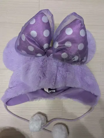 미니 마우스 귀 달린 보라색 모자 팬캡