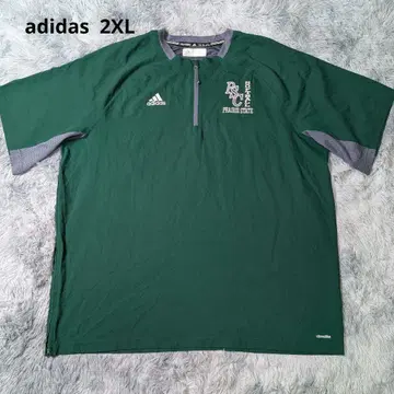 adidas 하프 지퍼 2XL 그린 자수 로고