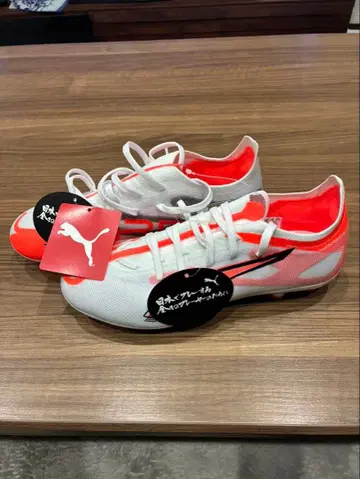 PUMA 축구화 화이트/오렌지