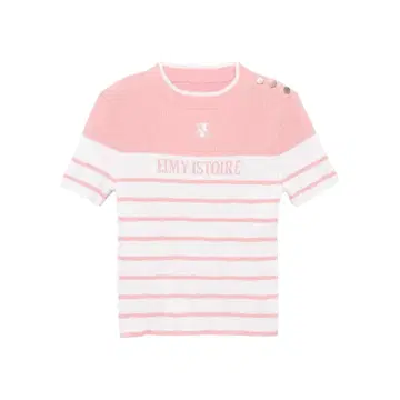 에이미 이스트 월 eimy istoire 마린 보더 반팔 니트탑