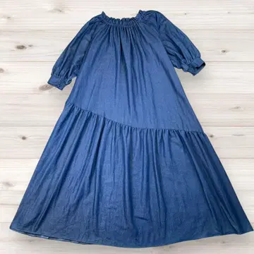 루카 레이디랙 루카 티어드 원피스 블루 셔링 체형 커버