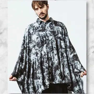 [ 새상품급 ] NO ID. 비대칭 개더 판초 셔츠 남성용