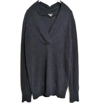 미쉘클랑 [컨디션 최상] 숄카라 V넥 니트 38 블랙 이토킨