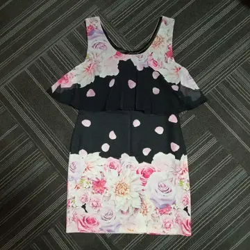 DaTuRa 꽃무늬 슬리브리스 미니 원피스