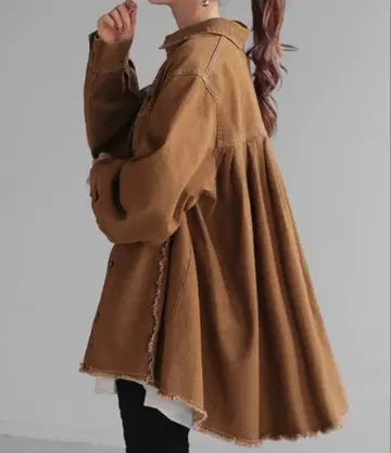 미사용 새상품 허그유 백 플리츠 데님 셔츠