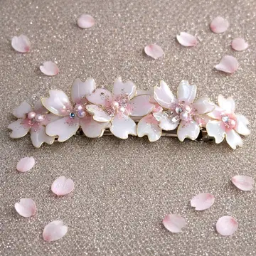 벚꽃 물방울을 묶는 머리핀 1 | 연한 벚꽃색 꽃 액세서리