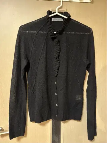 TSUMORI CHISATO 옷깃 프릴 달린 둥근넥 가디건