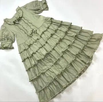 핑크하우스 꾀꼬리색 럭셔리 면 로운 단단 원피스