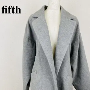 fifth 롱 코트 벨트 포함 그레이 빅 사이즈 S 0060-A