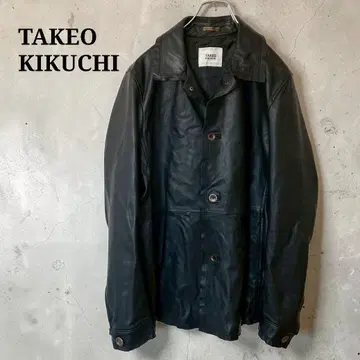 TAKEO KIKUCHI 양가죽 카 코트 가죽 자켓
