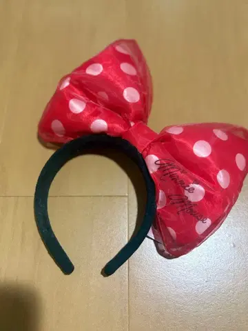 미니 마우스 빨간색 리본 머리띠