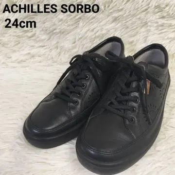 [ Achilles SORBO ] 스니커즈 가죽 펀칭 블랙 컬러 24cm