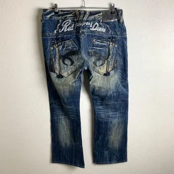 RED PEPPER 로우라이즈 데님 그런지 y2k 허니컴 자수 34