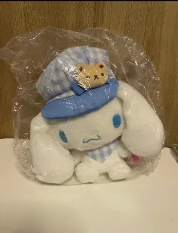 최저가 산리오 시나모롤 깅엄 헌팅 캡 봉제 인형 시나몬