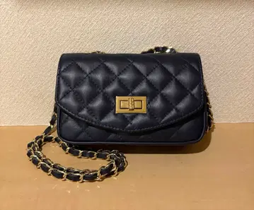 오우렌티 퀼팅 체인 백 네이비 2way