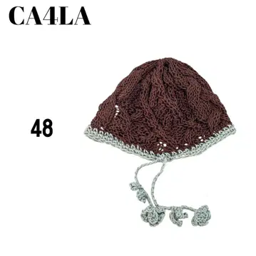 CA4LA 카시라 니트 모자 브라운/그레이 48