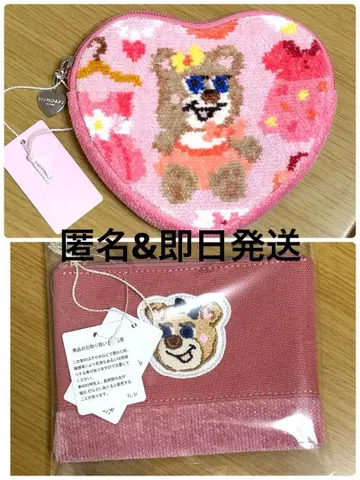 [세트] 니나즈 옷장 하트형 올드 테디걸 와펜 파우치