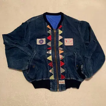 핑크하우스 패치워크 데님 블루종