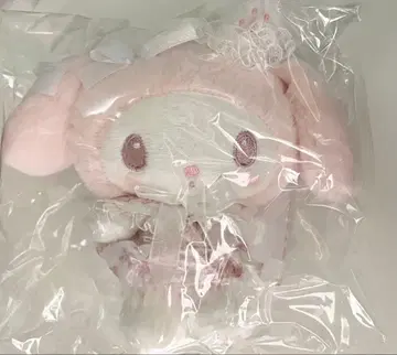마이멜로디 화이트 딸기 티타임 봉제 인형 마스코트 키링