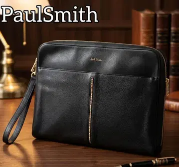 [컨디션 최상] 폴스미스 PaulSmith 클러치백 멀티 스트라이프 가죽