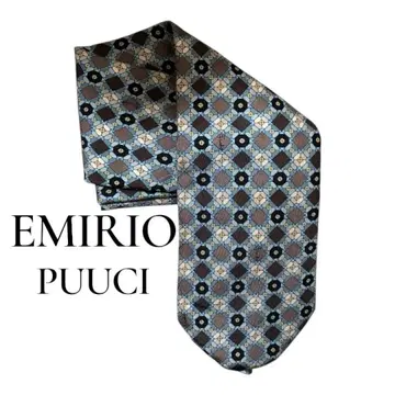 에밀리오 푸치 실크 기하학 패턴 이탈리아제 넥타이