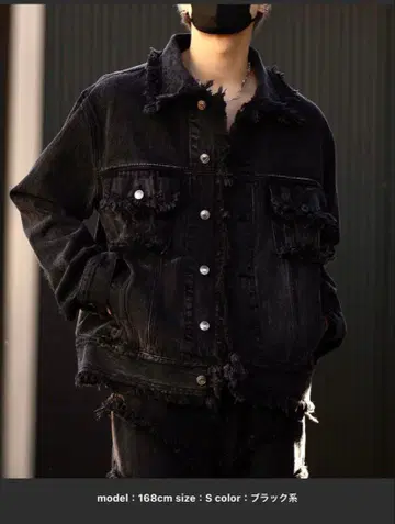 클레일 하드 프린지 데님 자켓