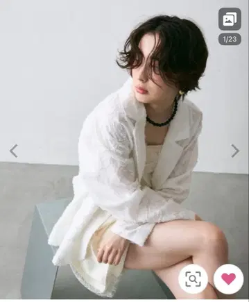 Trish 자카드 무늬 자켓 화이트