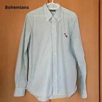 Bohemians 긴팔 셔츠 버튼 다운 스트라이프 M 사이즈