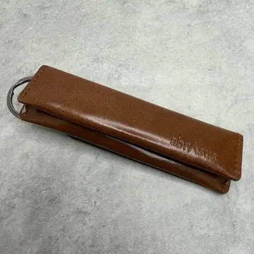 abrAsus 작은 동전 지갑 브라운 가죽 지갑 코인 케이스