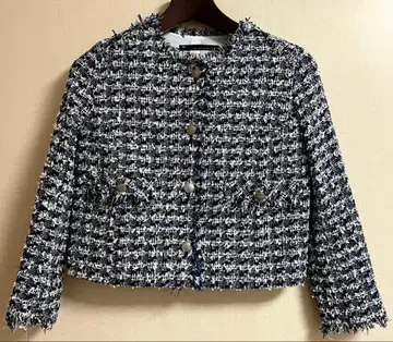 마르티니크 트위드 노카라 자켓