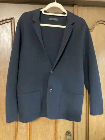 유니클로 스트레치 밀라노 리브 자켓 남성용 네이비 L