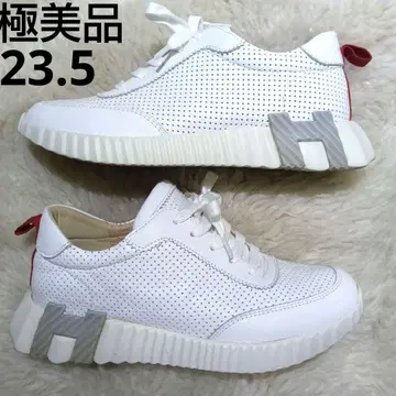 컨디션 최상 가죽 웨지솔 통굽 스니커즈 펀칭 23.5