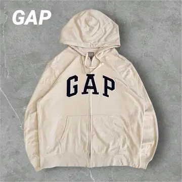 GAP 지퍼 후드티 로고 자수 크림 XL 00s 새상품급 인기